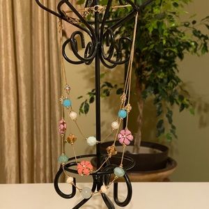 Flower colorful Charming Charlie Necklace